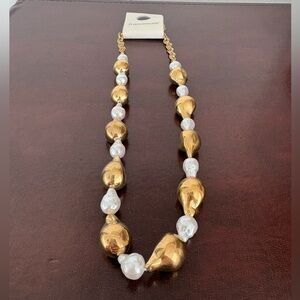 Francesca's Collections Gold and White Necklace